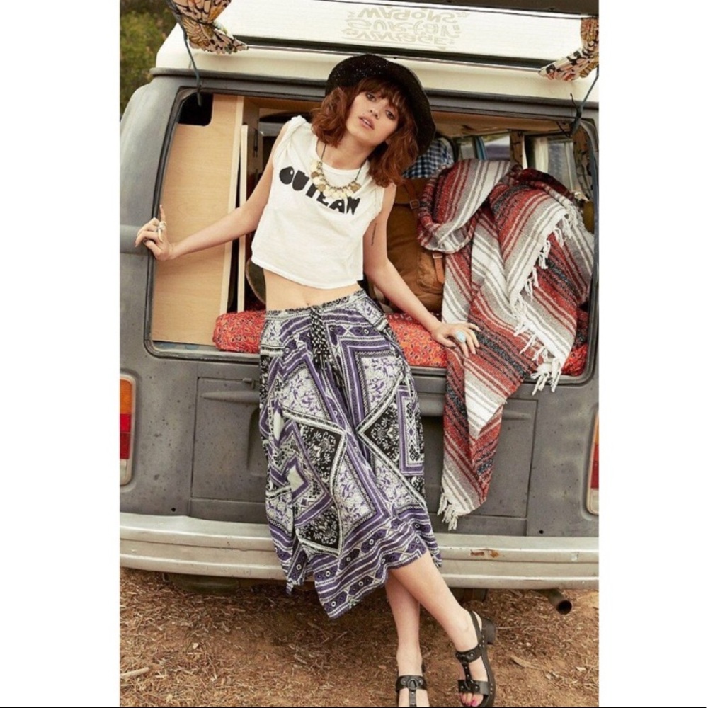 Staring at Stars Purple Boho Handkerchief Skirt